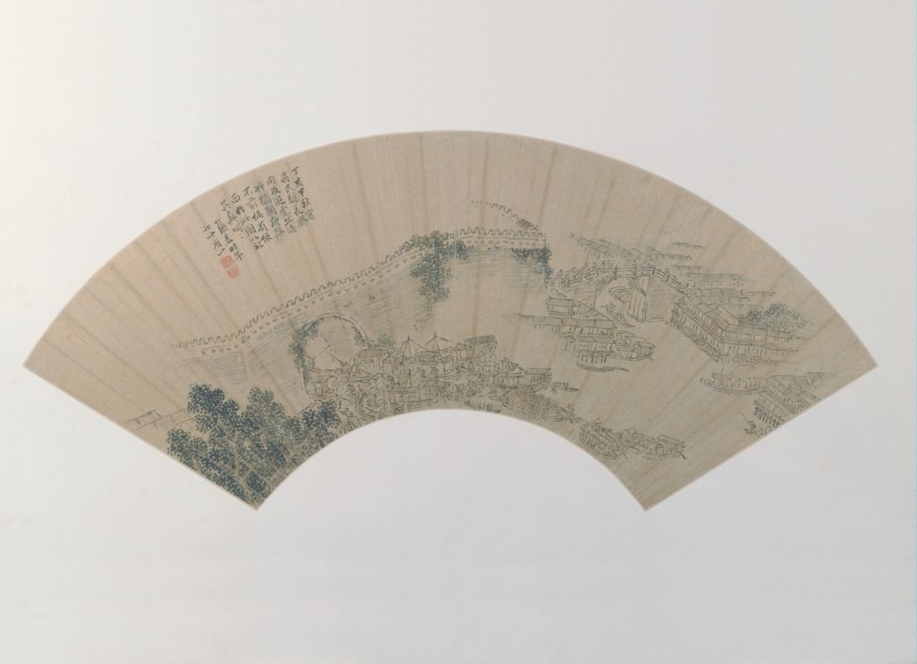 图片[1]-Zhang Hongchang Gate Boat Block Diagram Fan Page-China Archive